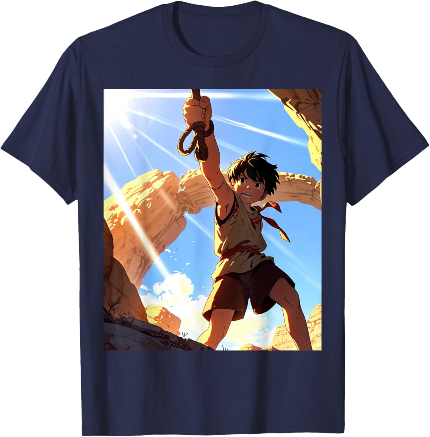 David and Goliath Bible Book Samuel King David Anime Manga T-Shirt - T-Shirt | Navy