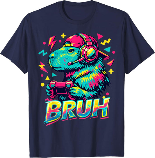 Capybara Funny Video Games Capybara T-Shirt - T-Shirt | Navy