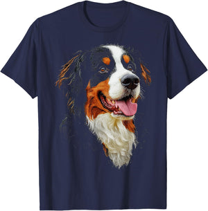Bernese Mountain Dog Motif Pet Art Bernese Mountain T-Shirt - T-Shirt | Navy