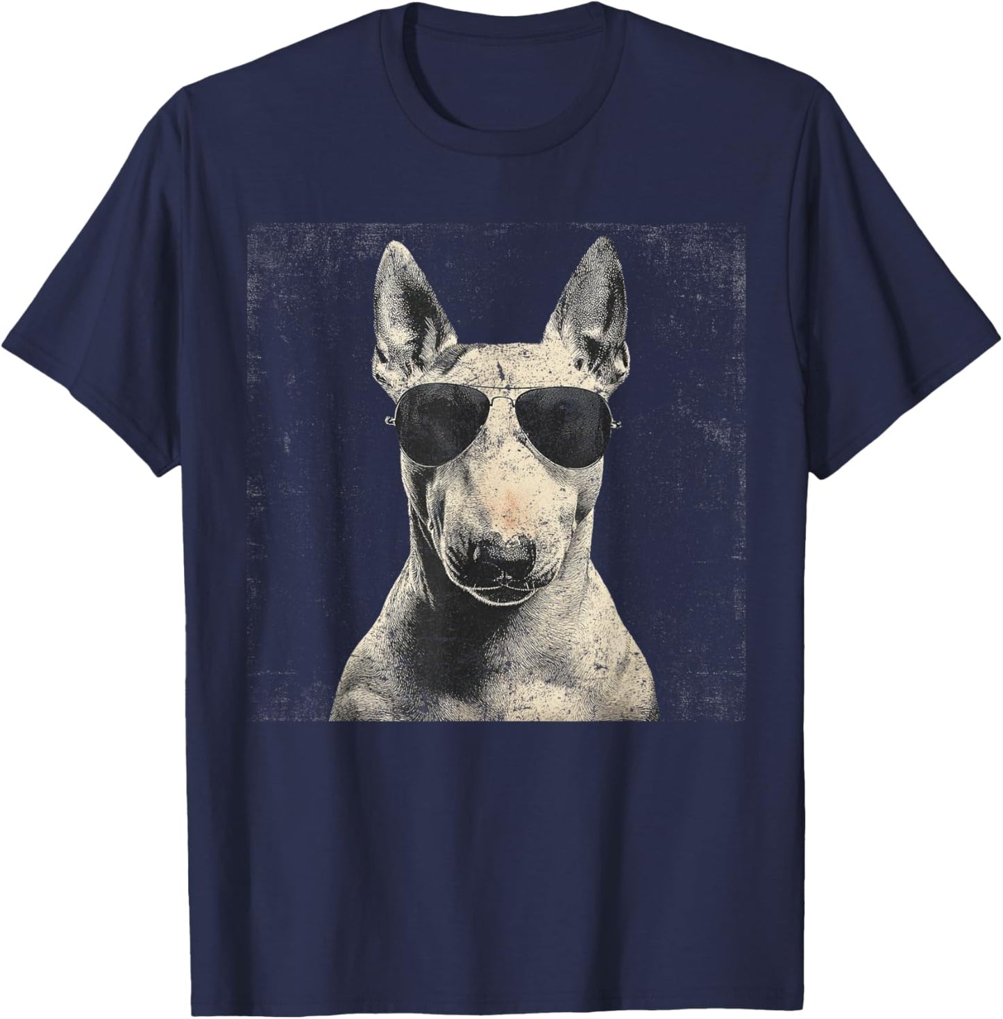 Vintage Bull Terrier Papa Fête des Pères pour Hommes Amoureux Drôle T-Shirt - T-Shirt | Navy