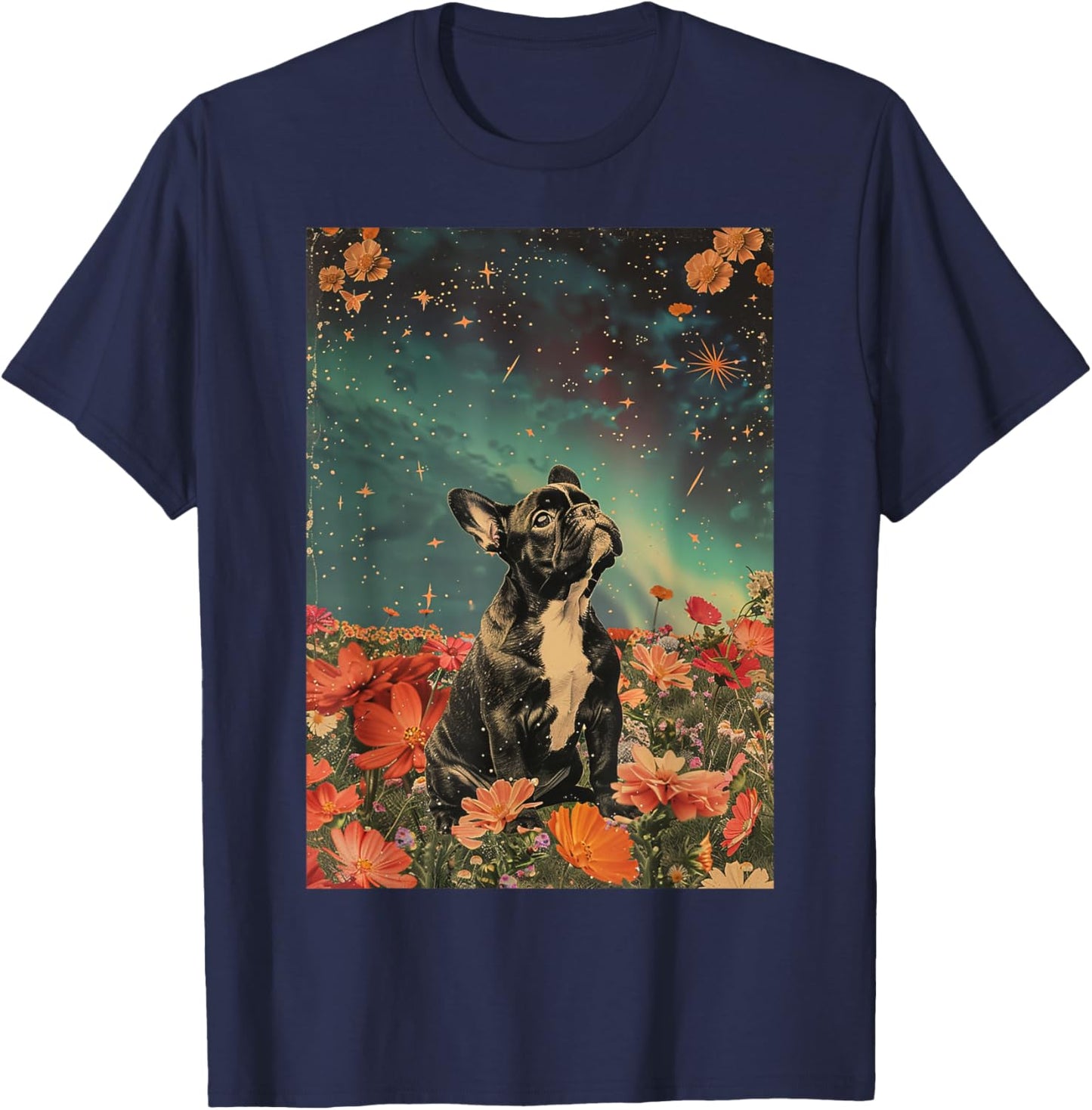 Vintage Cute French Bulldog Puppy Inspirational Men Women Girls Kids T-Shirt - T-Shirt | Navy