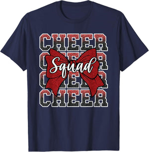 Red Cheer Squad Funny Sport Cheerleader Cheerleading Team T-Shirt - T-Shirt | Navy