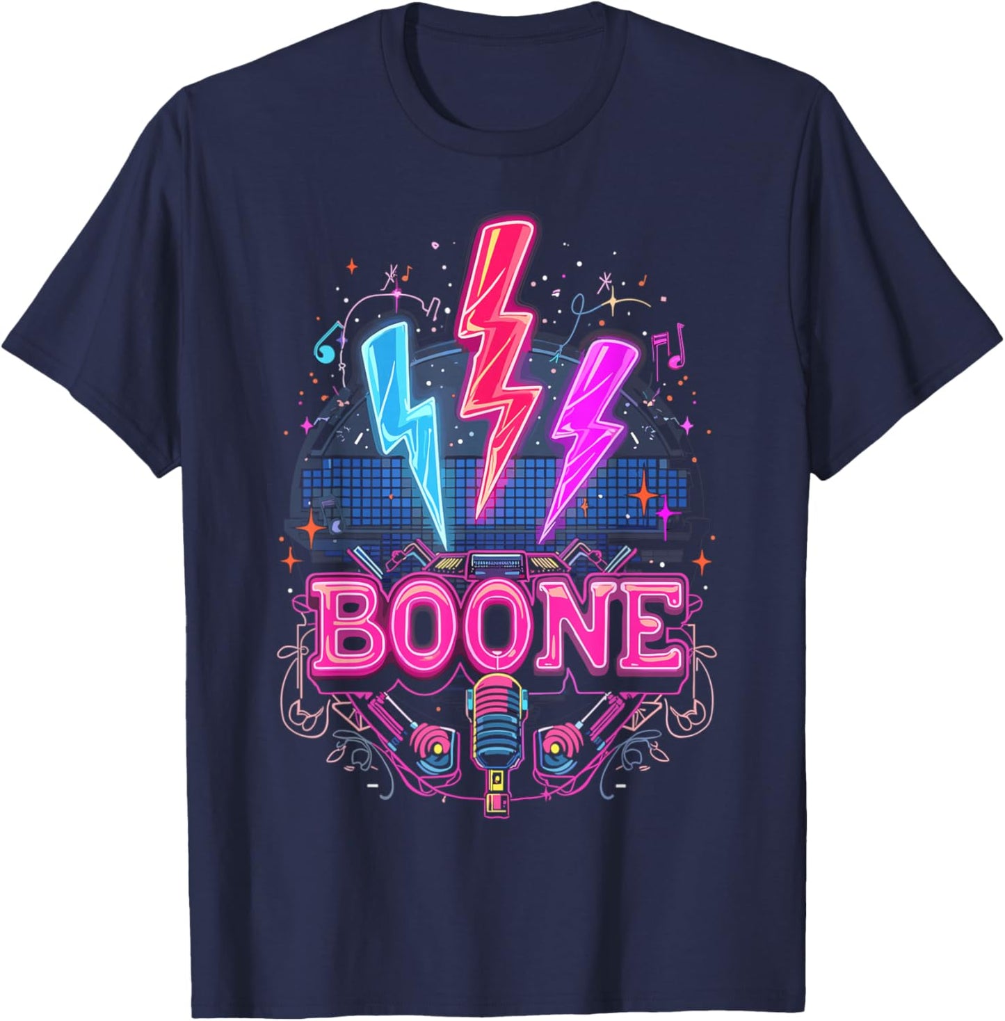 Boone Family Name I Love Boone Personalized Vintage T-Shirt - T-Shirt | Navy