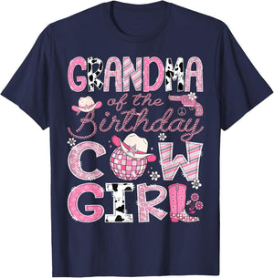 Grandma Of The Birthday CowGirl Pink Rodeo Disco T-Shirt - T-Shirt | Navy
