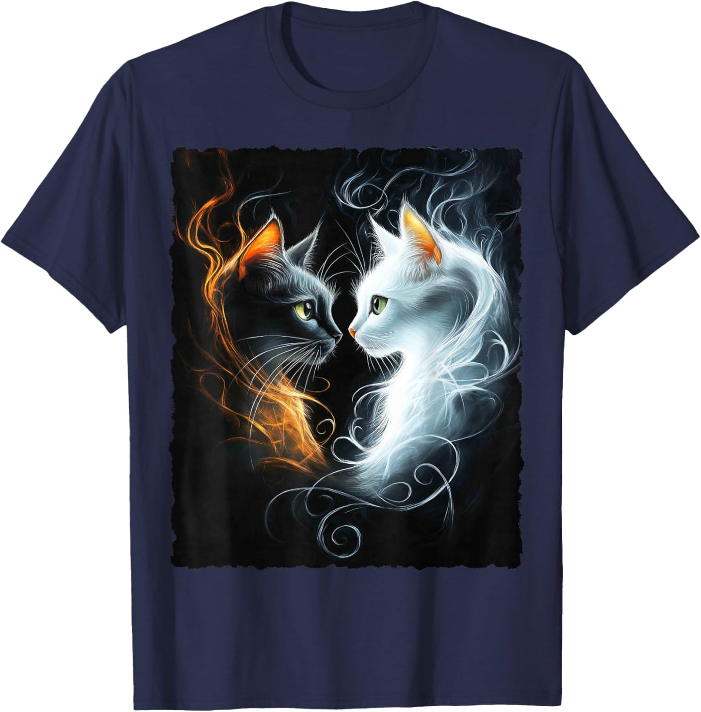 Cute Magical Cat Kitten Fantasy Art Design T-Shirt - T-Shirt | Navy