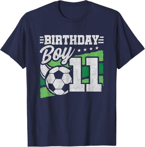 11 Year Old Soccer Birthday - Boys 11th Birthday Soccer T-Shirt - T-Shirt | Navy