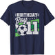 11 Year Old Soccer Birthday - Boys 11th Birthday Soccer T-Shirt - T-Shirt | Navy