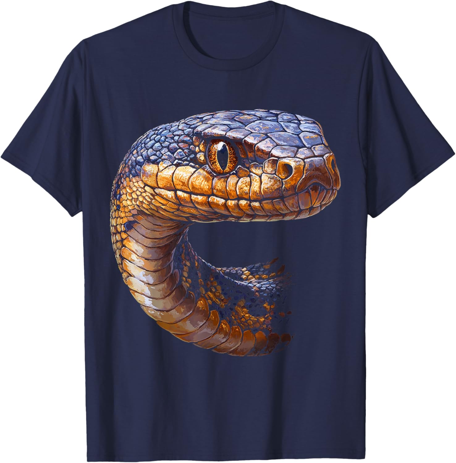 Snake Animal Motif Illustration Snake T-Shirt - T-Shirt | Navy