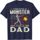 I Created A Monster She Calls Me Dad Softball Father's Day T-Shirt - T-Shirt | Navy