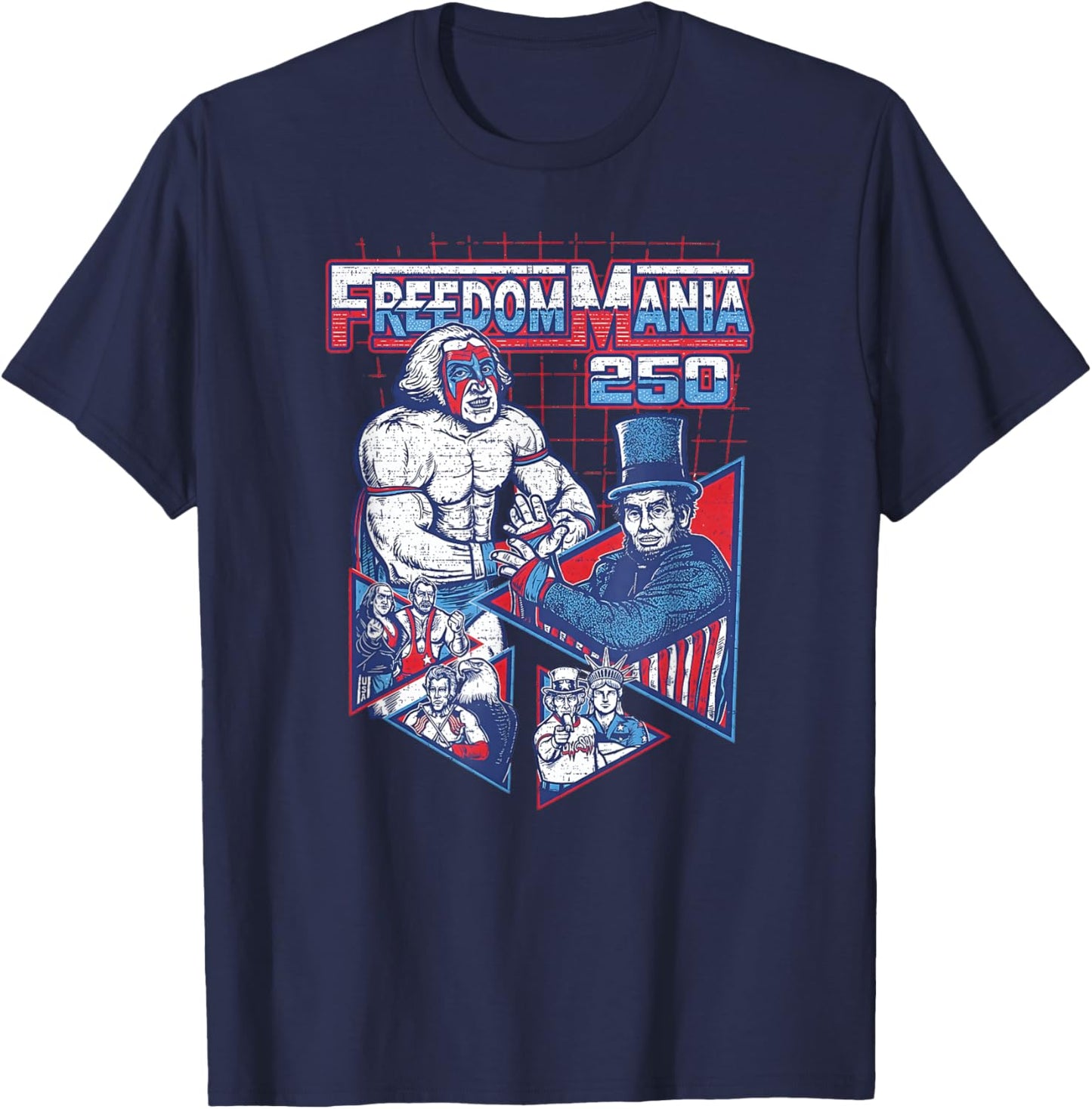 Funny FreedomMania 250 America Fourth of July Birthday Party T-Shirt - T-Shirt | Navy
