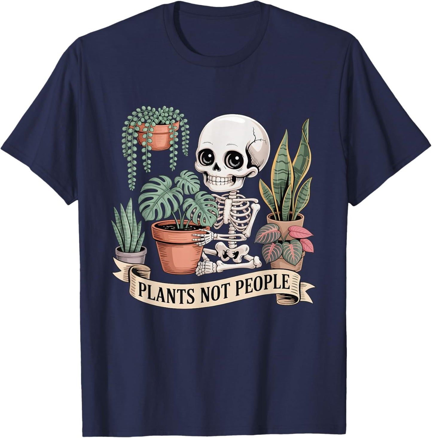 Pflanze, introvertiert, Gärtner, Zimmerpflanze, Botanik, Damen, Herren, Kinder T-Shirt - T-Shirt | Navy