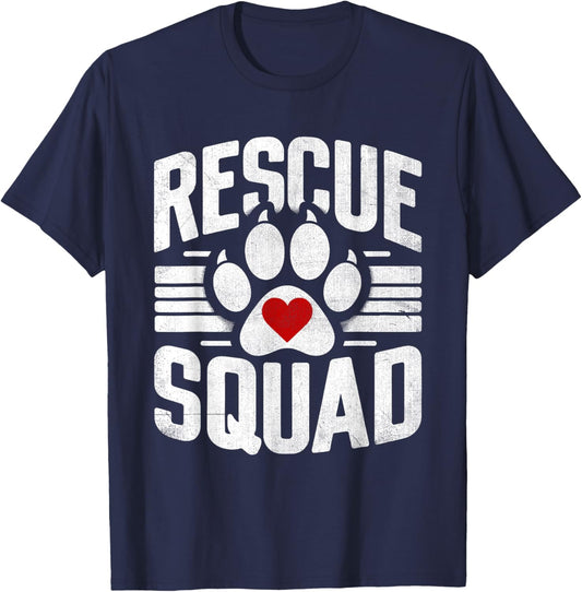 Rescue Squad Animal Rescuer Pet Adoption T-Shirt - T-Shirt | Navy