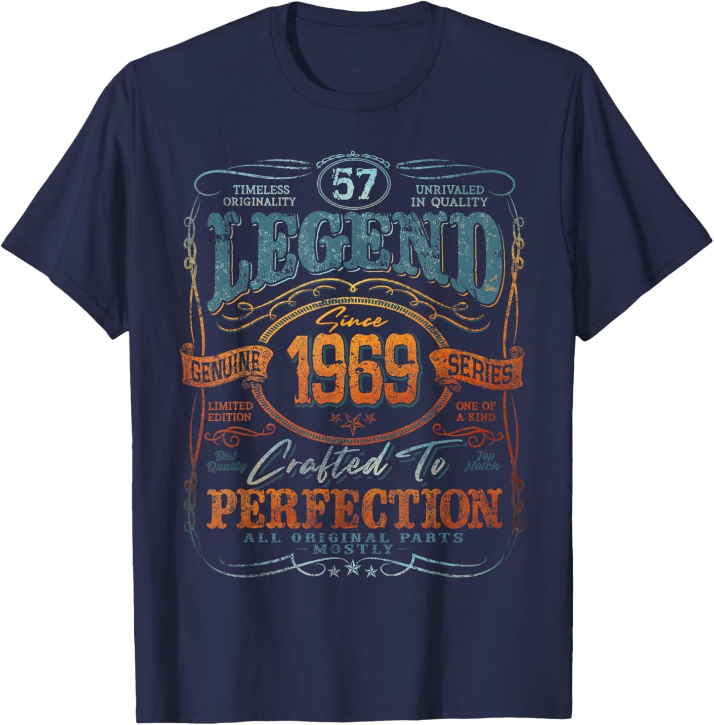 Vintage 1969 Limited Edition Shirt 57 Year Old 57th Birthday T-Shirt - T-Shirt | Navy