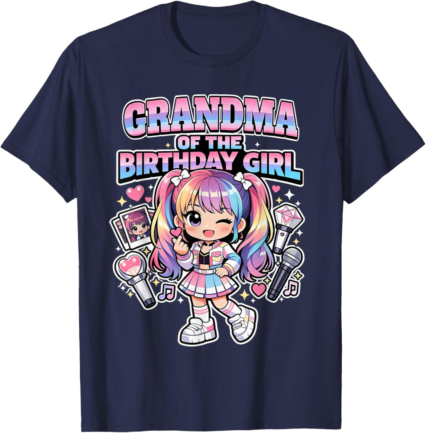 Grandma of Birthday Girl Korean Popular Music K-pop Lovers T-Shirt - T-Shirt | Navy