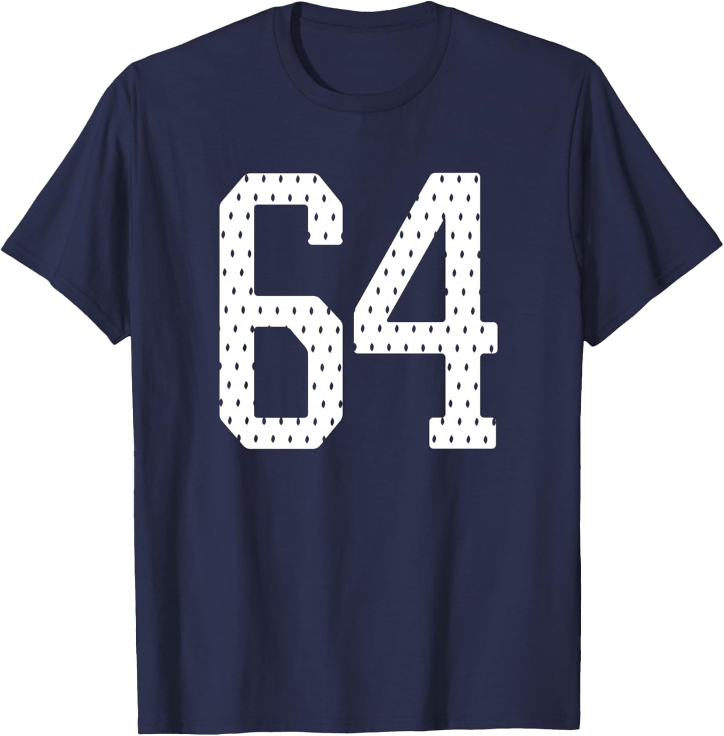 Number 64 Sports Team 64th Jersey Varsity Birthday Football T-Shirt - T-Shirt | Navy