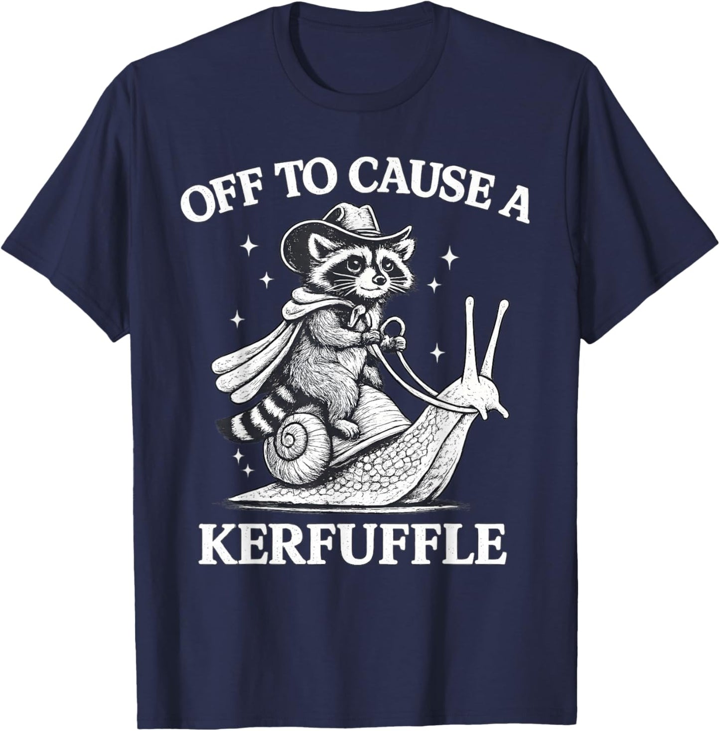 Off to Cause A Kerfuffle Raccoon Vintage T-Shirt - T-Shirt | Navy