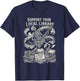 Support Your Local Library Goth Book T-Shirt - T-Shirt | Navy