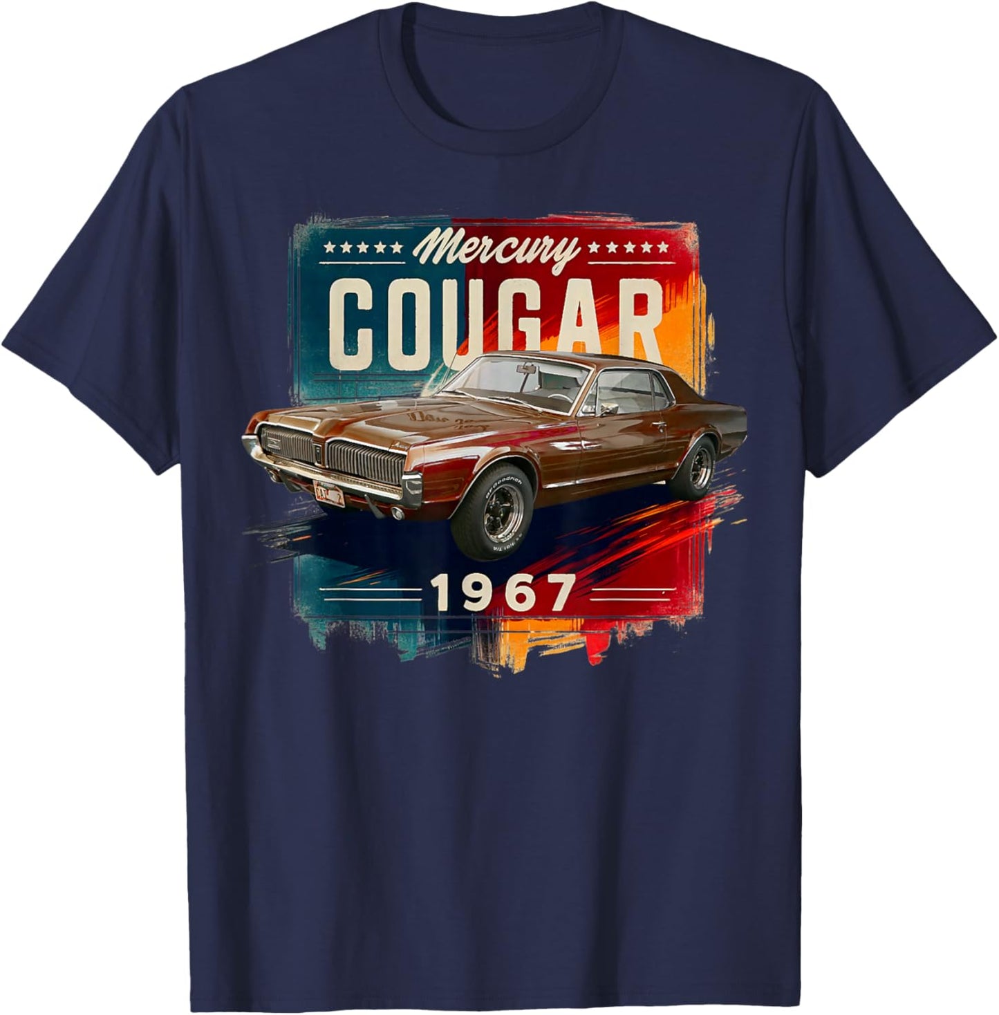 1967 Mercury Classic Cougar Vinatge Cars T-Shirt - T-Shirt | Navy