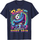 Birthday Roller Skating 6th Girls Rollin into 6 Skate Party T-Shirt - T-Shirt | Navy