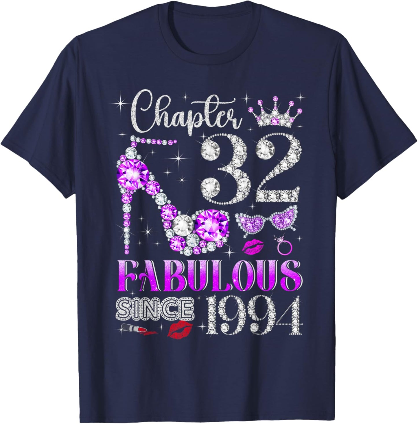 Chapter 32 Fabulous Since 1994 32nd Birthday Ladies Girls T-Shirt - T-Shirt | Navy