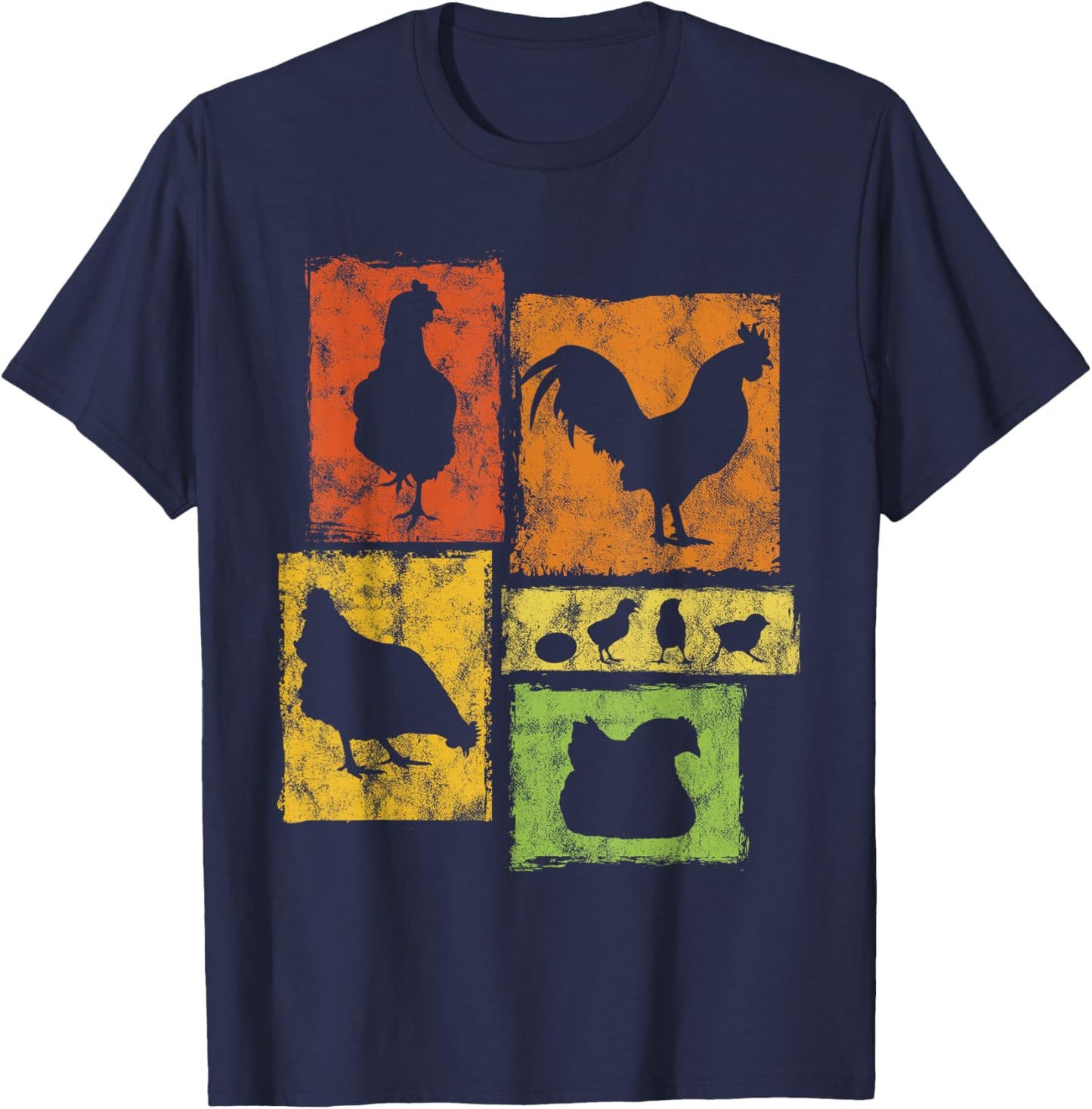 Funny Chicken Farmer Graphic I Love Chickens Men Women Kids T-Shirt - T-Shirt | Navy