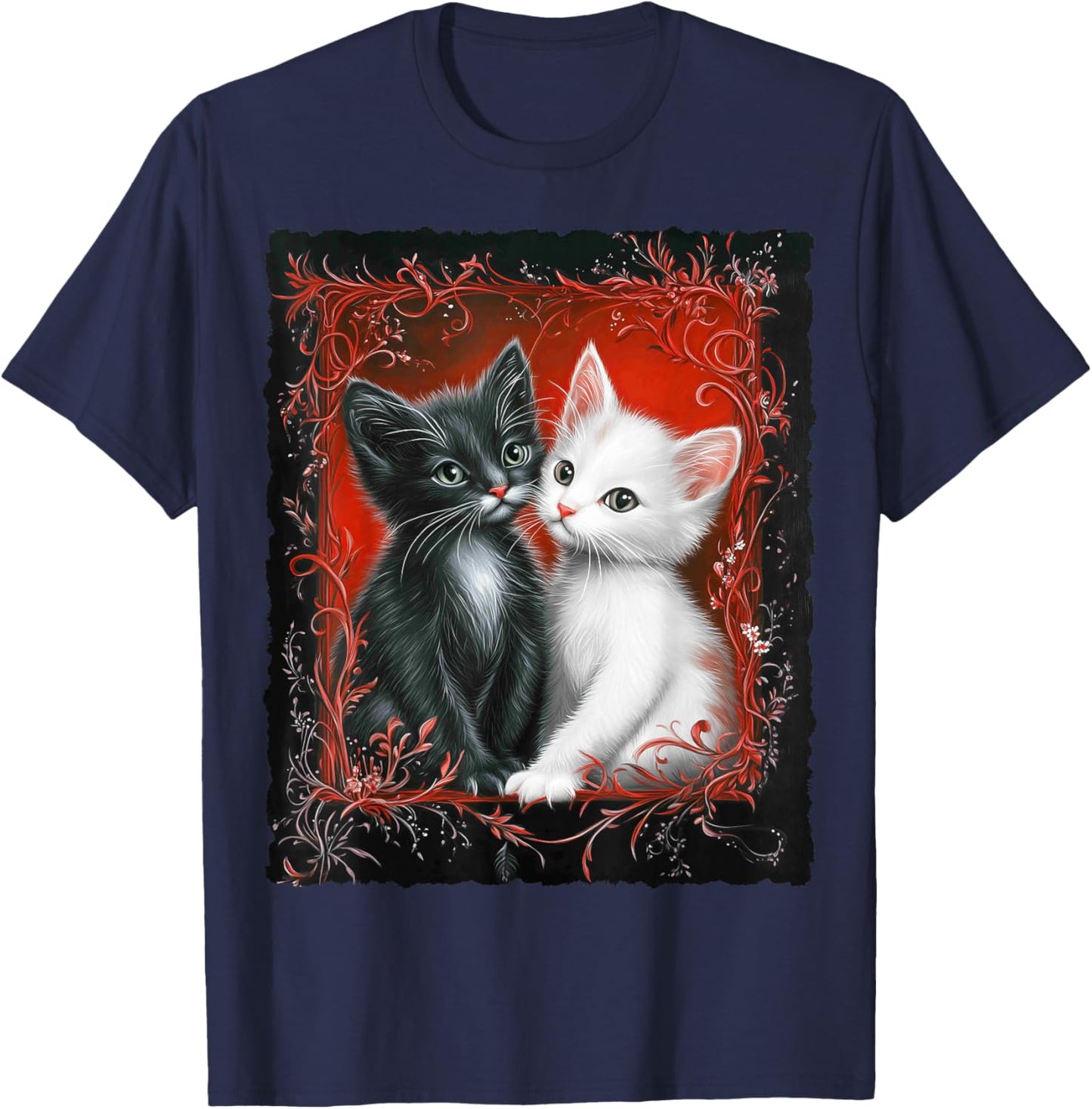 Cute Magical Cat Kitten Fantasy Art Design T-Shirt - T-Shirt | Navy