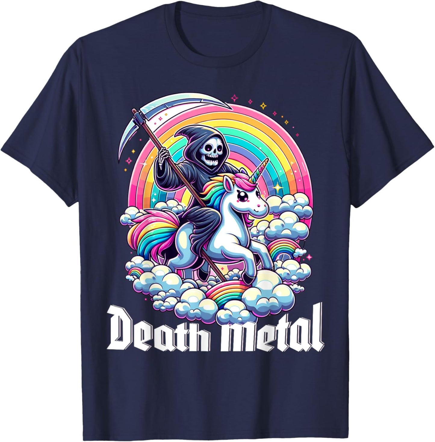 Unicorn Death Metal T-Shirt - T-Shirt | Navy