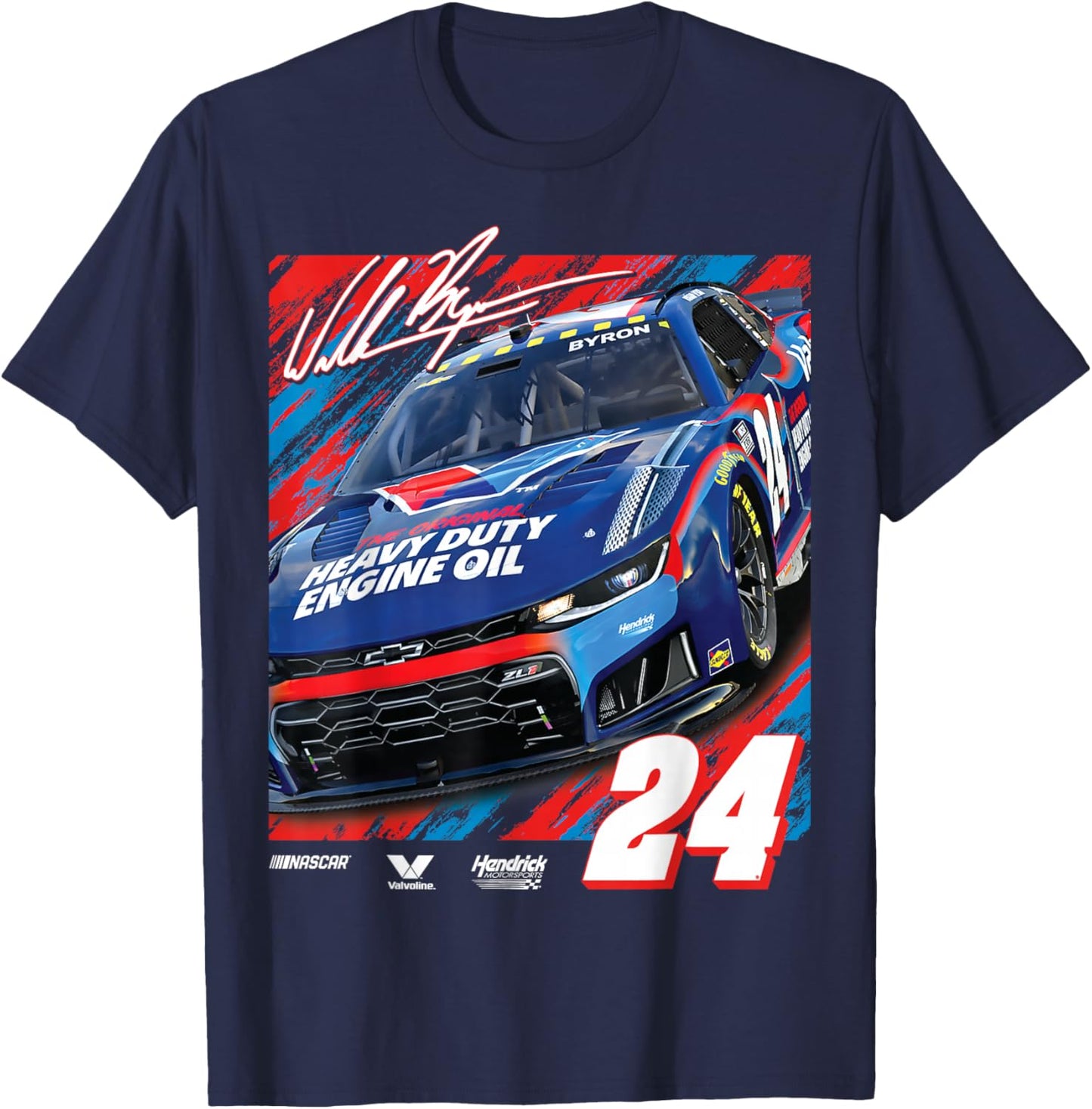 NASCAR - William Byron - Valvoline Full Throttle T-Shirt - T-Shirt | Navy