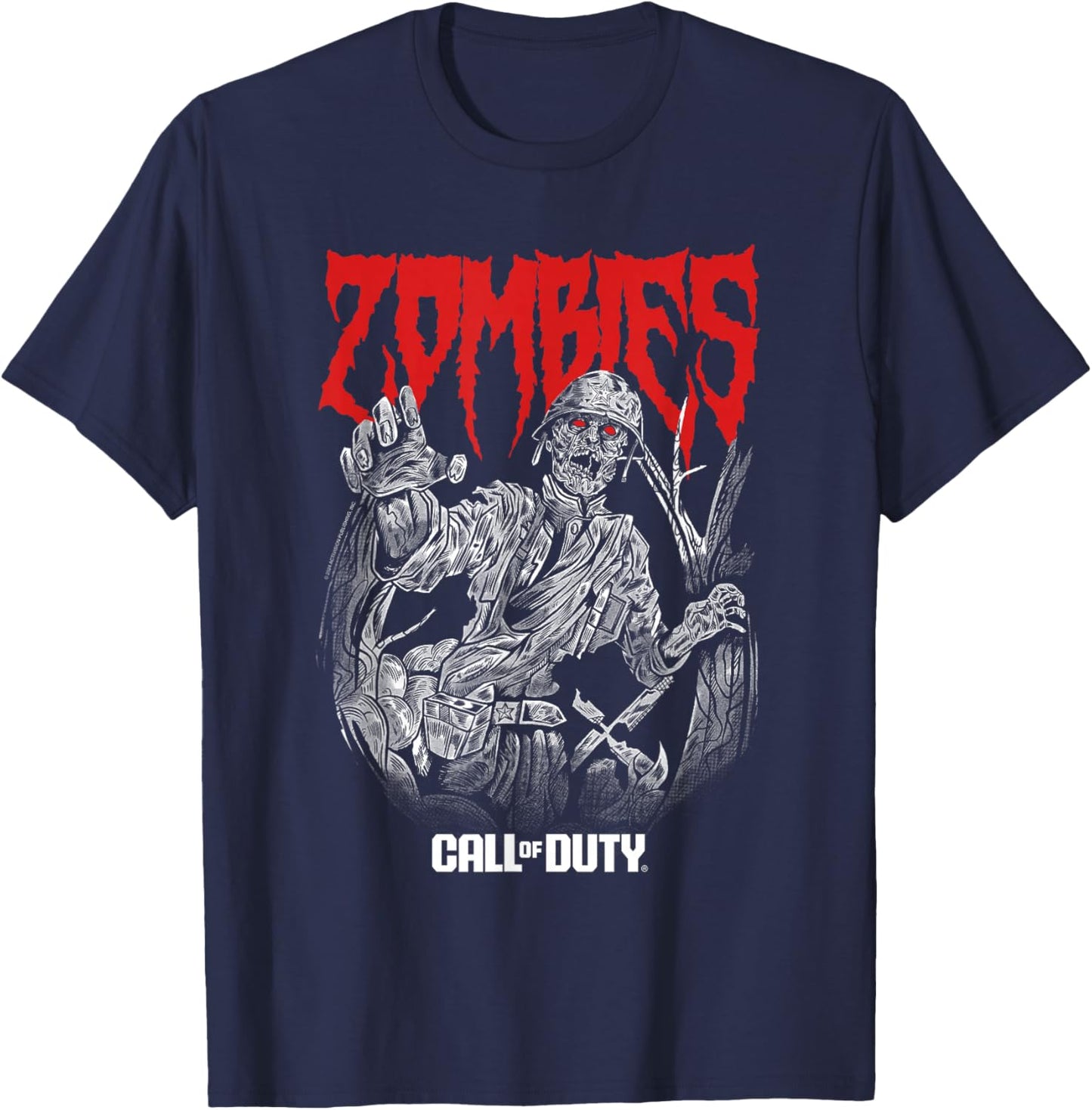 Call of Duty Zombies Video Game T-Shirt - T-Shirt | Navy