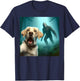 Labrador retriever Selfie with bigfoot sasquatch T-Shirt - T-Shirt | Navy