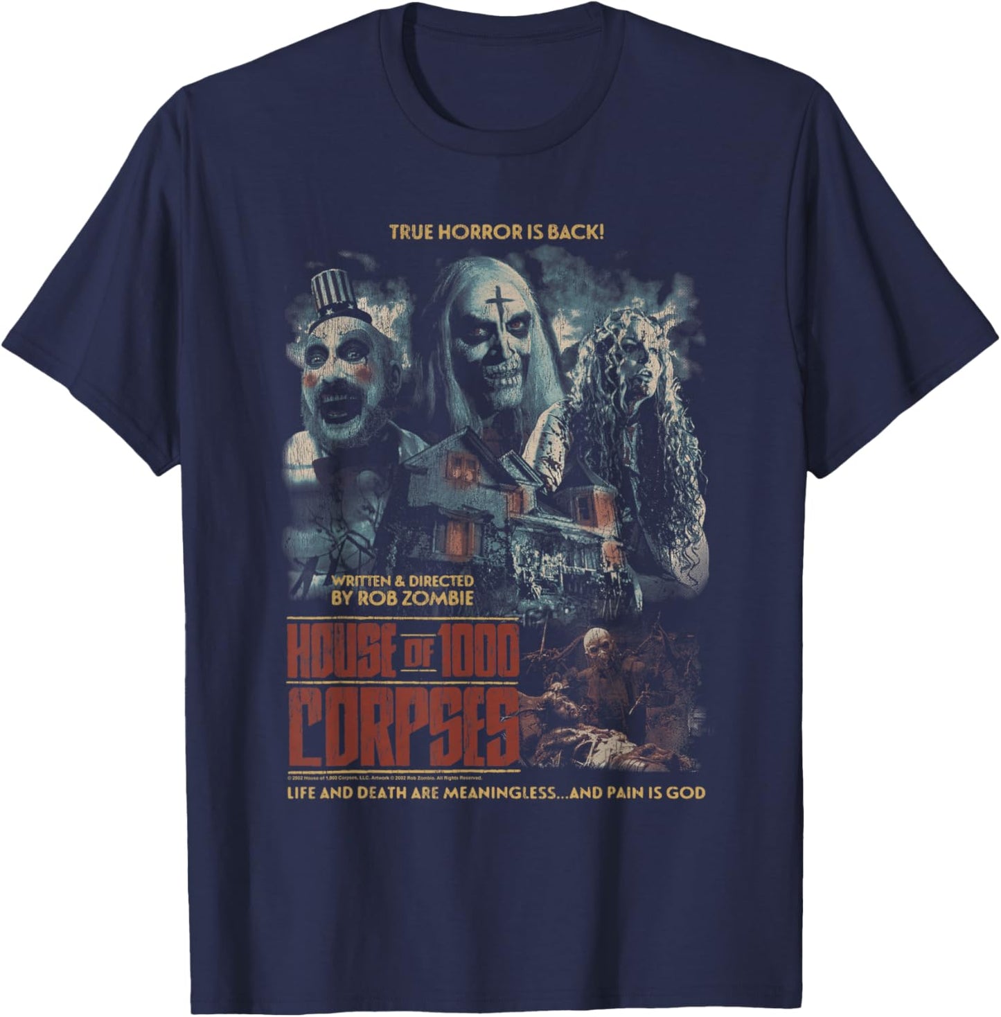 Rob Zombie Collage Poster Horror Movie T-Shirt - T-Shirt | Navy