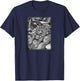 Dark Psychedelic Cat Graphic Surrealism Goth T-Shirt - T-Shirt | Navy