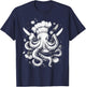 Chef Octopus Funny Cooking Kraken Sous Chef Cook T-Shirt - T-Shirt | Navy