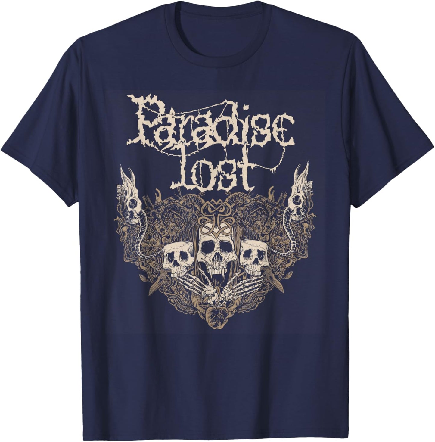 Paradise Lost - 'Gotischer Schädel' T-Shirt - T-Shirt | Navy