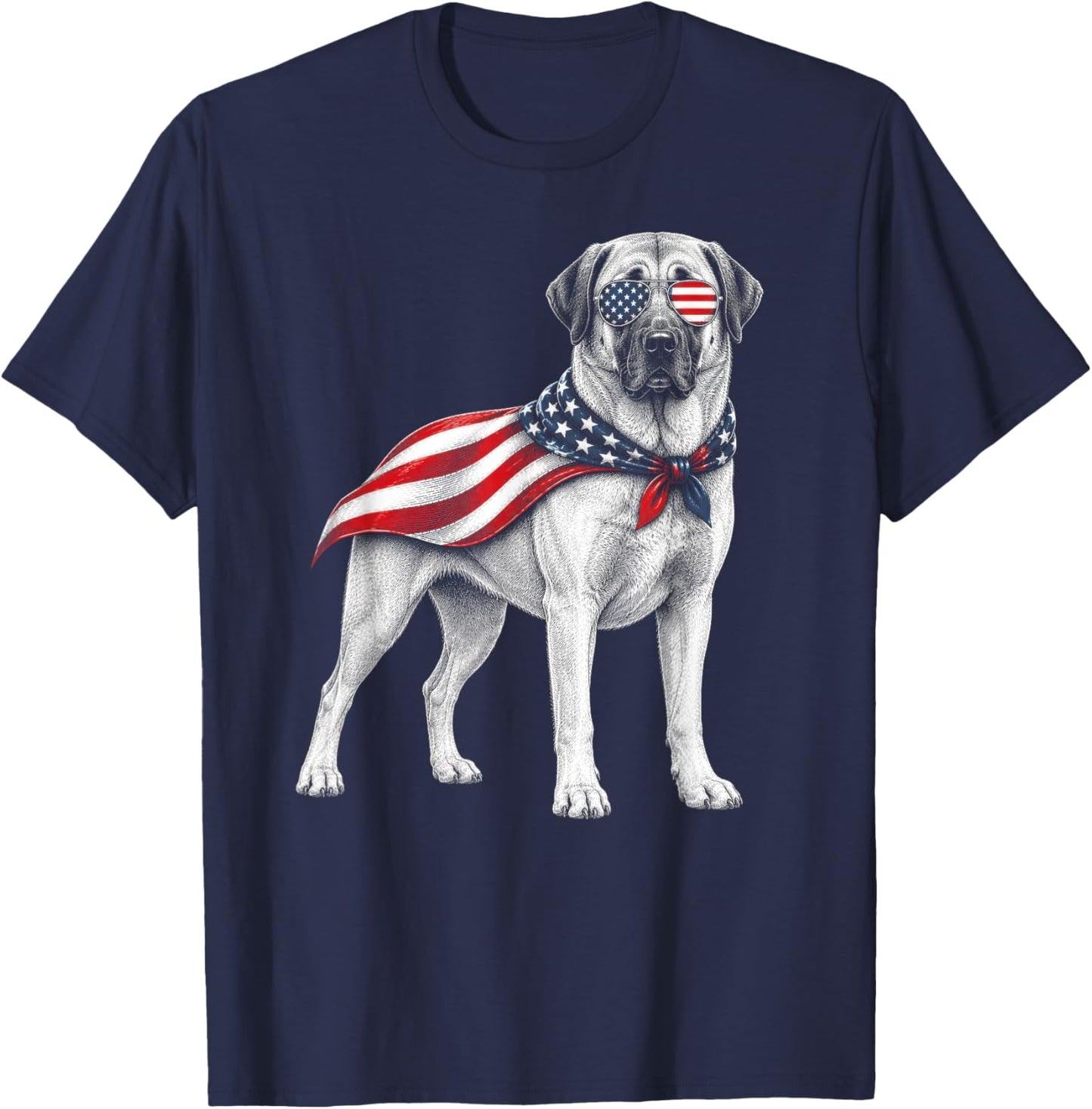 Anatolian Shepherd 4th of July US American Flag Patriotic T-Shirt - T-Shirt | Navy