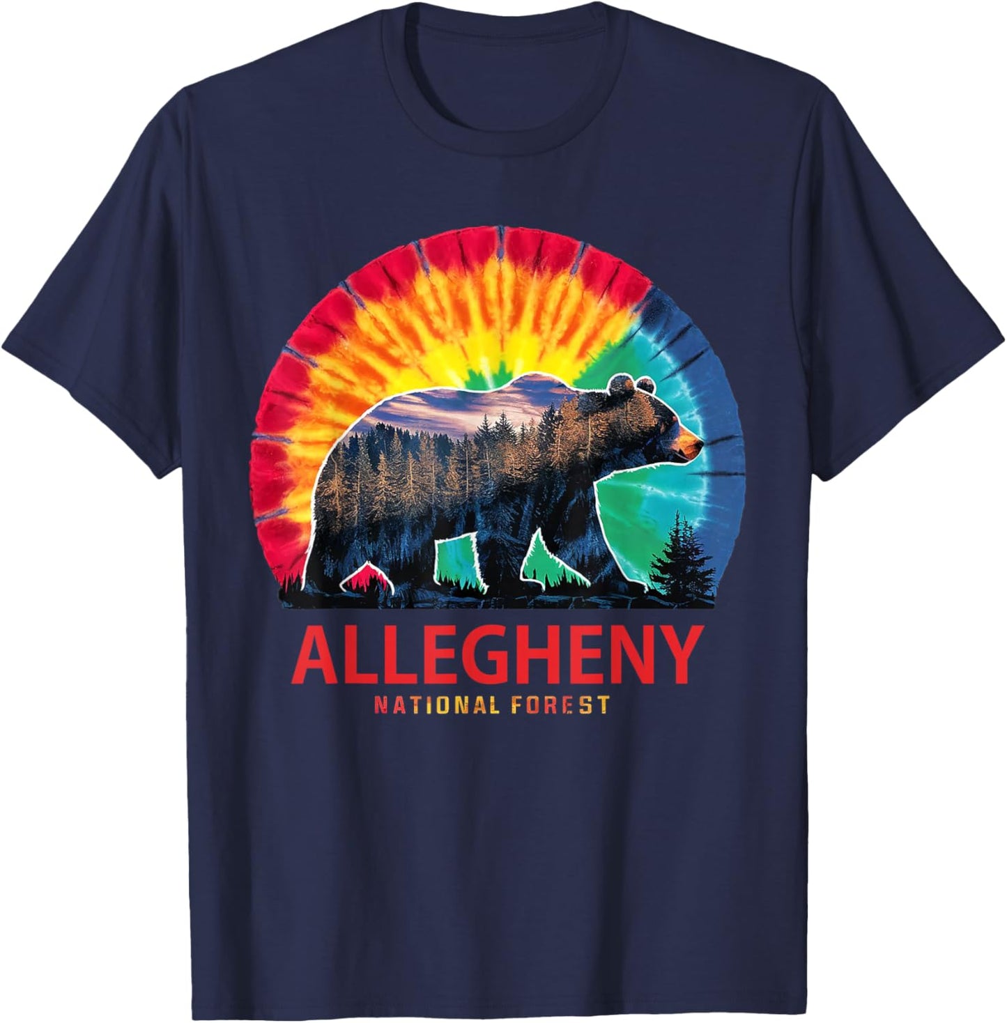 Bear Allegheny National Forest Pennsylvania Hiking Souvenir T-Shirt - T-Shirt | Navy