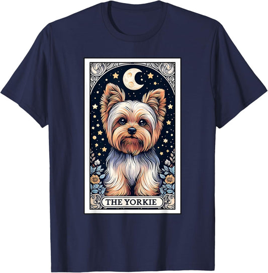 The Yorkie Tarot Card Yorkshire Terrier Dog Lover Men Women. T-Shirt - T-Shirt | Navy