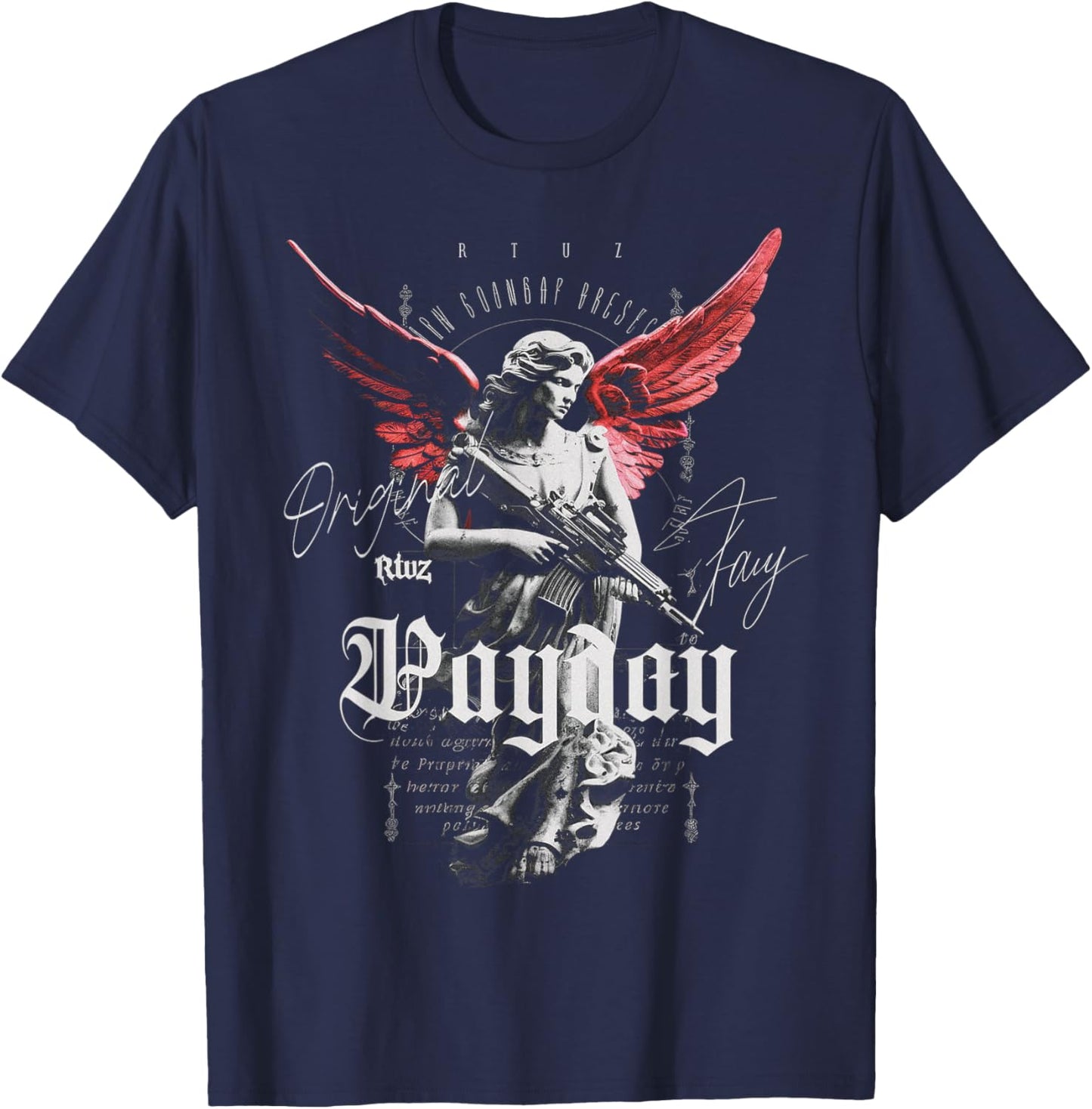 Hip Hop Y2K Vintage Hipster Edgy Urban Streetwear Angel T-Shirt - T-Shirt | Navy