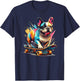 French Bulldog On Skateboard - Funny Frenchie Dog T-Shirt - T-Shirt | Navy