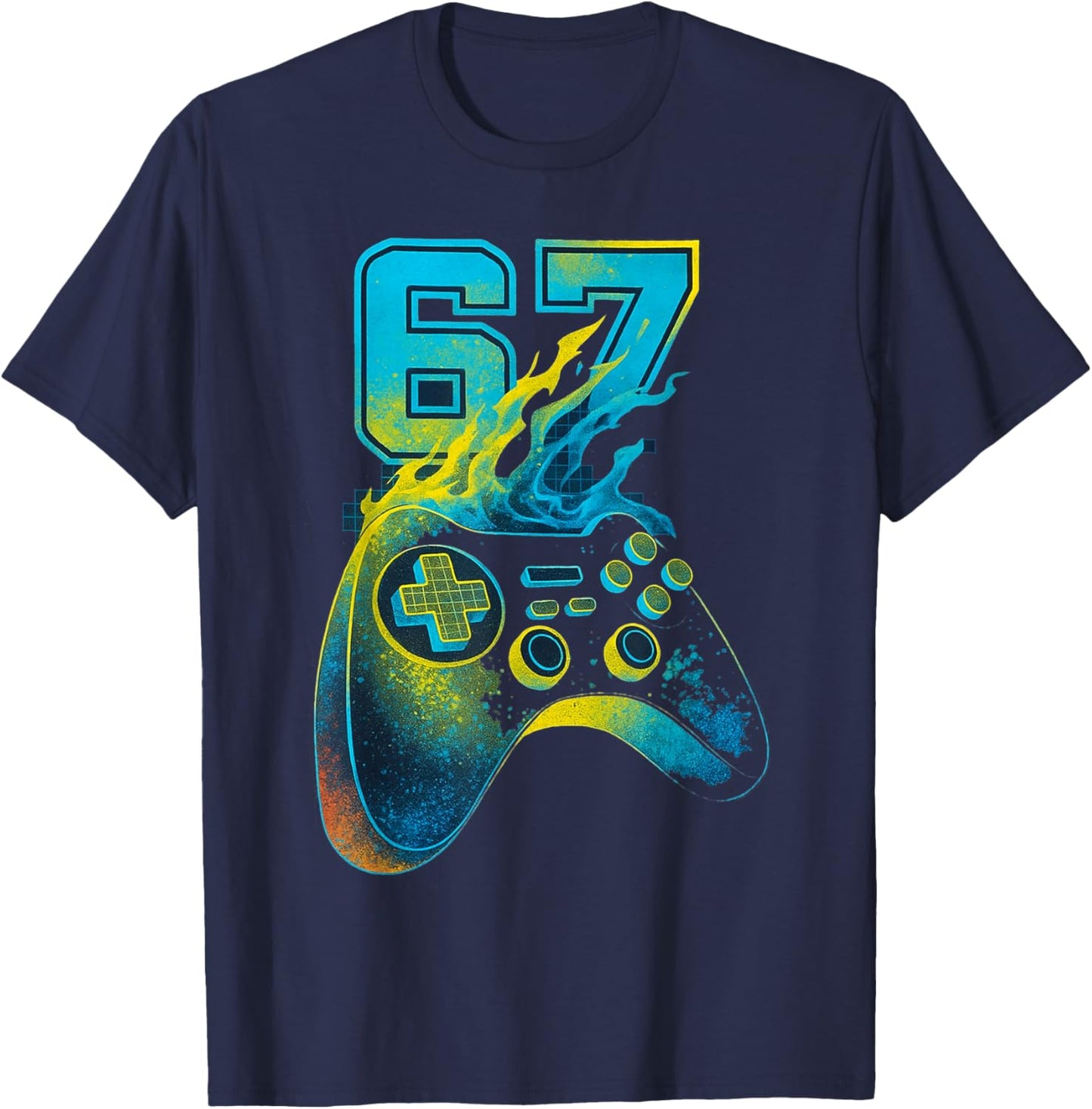 67 Game Controller Funny Gamer Slang Kids Slang Six Seven T-Shirt - T-Shirt | Navy