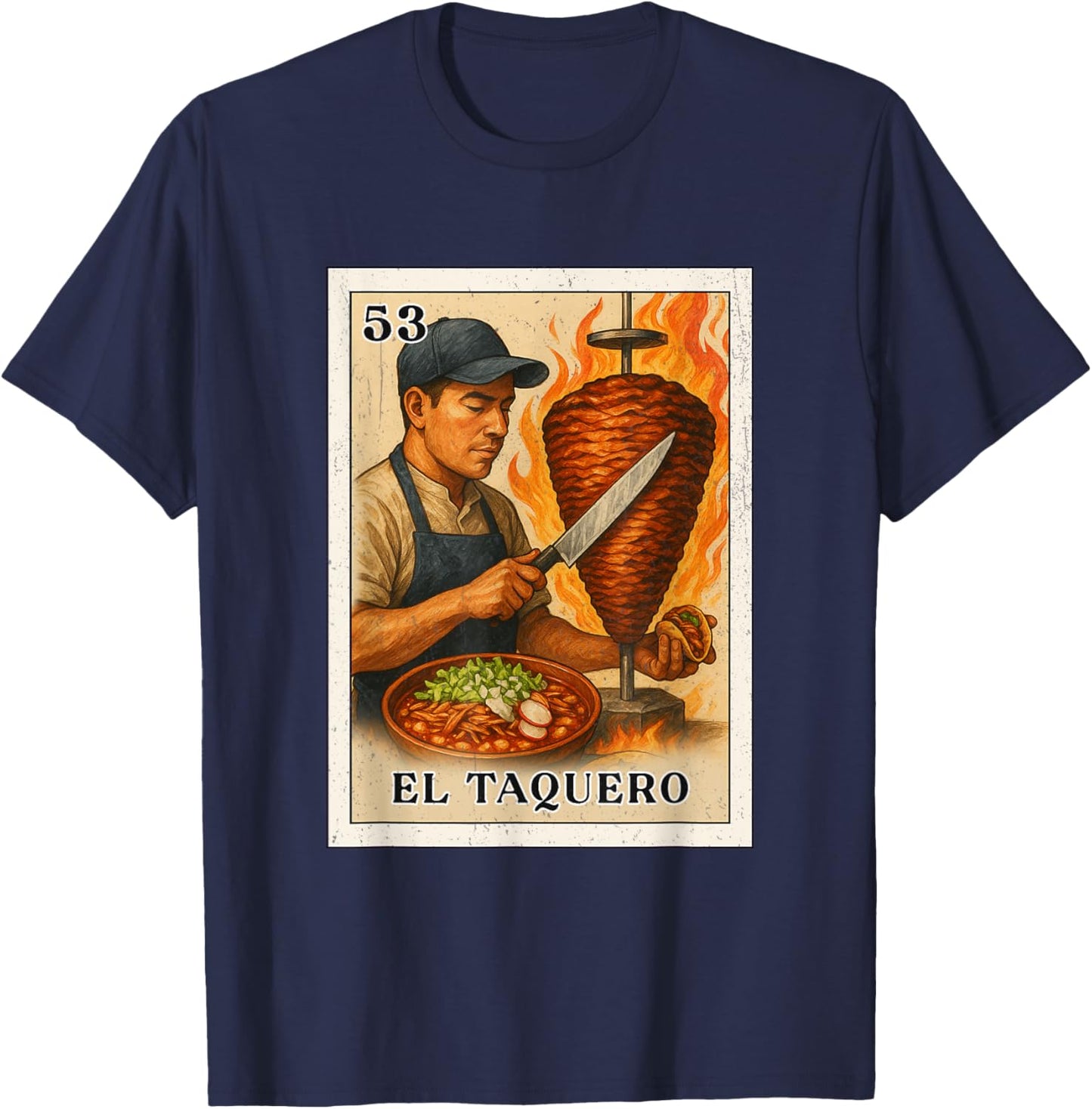 EL TAQUERO Mexican Street Food T-Shirt - T-Shirt | Navy