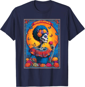 Afro Latina Hispanic Heritage Month T-Shirt - T-Shirt | Navy