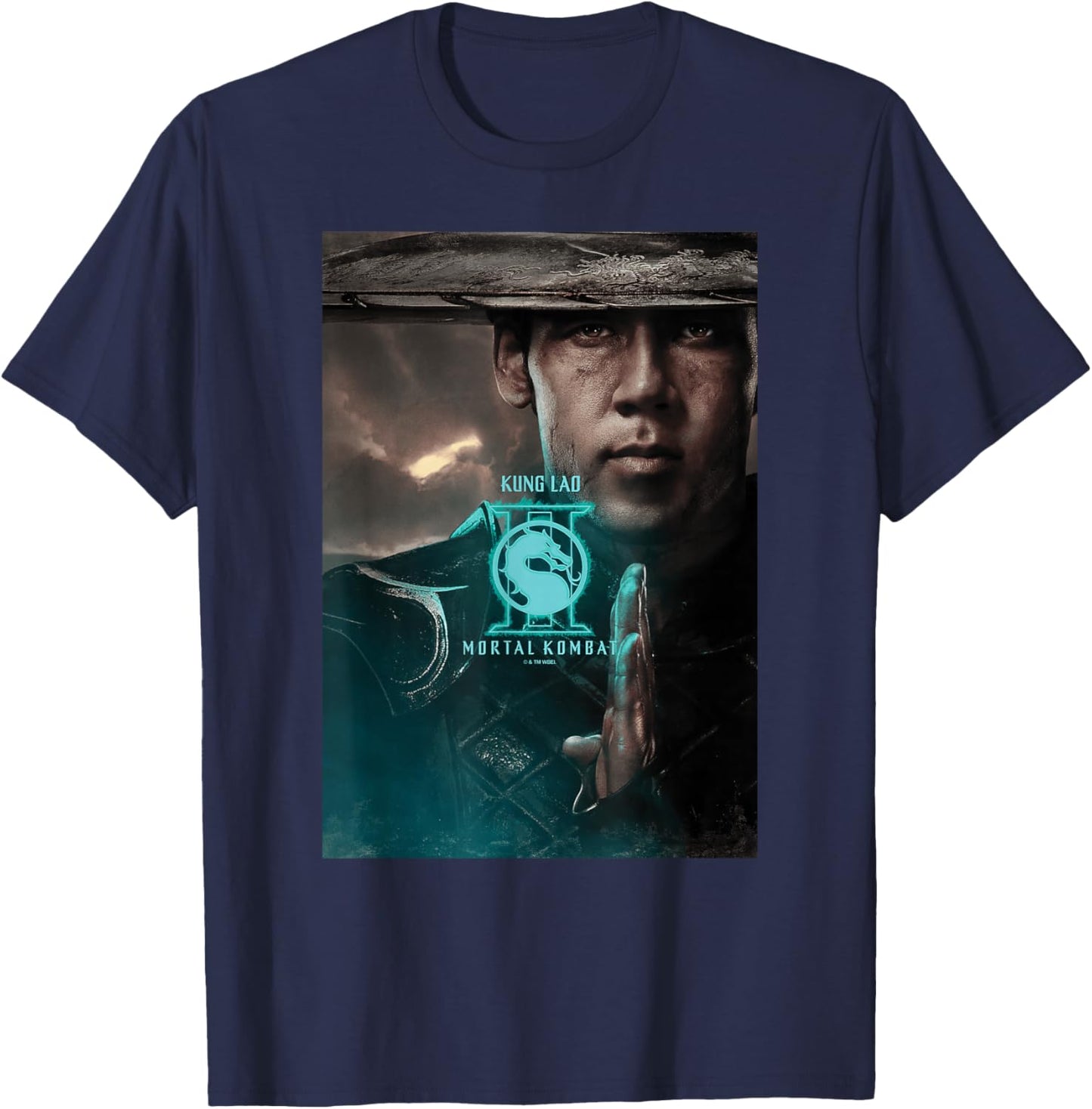 Mortal Kombat 2 Kung Lao Official Character Poster T-Shirt - T-Shirt | Navy