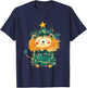 Lion Christmas Tree Pajamas Girls Boys Xmas Lights T-Shirt - T-Shirt | Navy