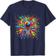 Colorful Tie Dye Basketball Hoop Splash Color Net Slam Dunk T-Shirt - T-Shirt | Navy