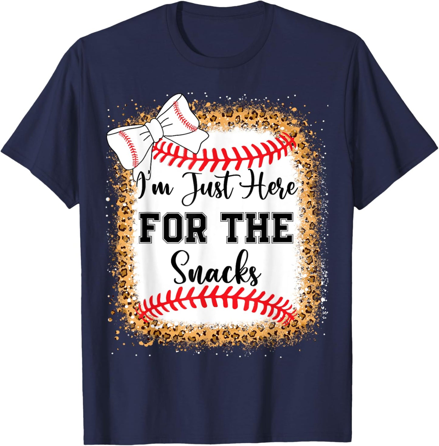 Baseball Sister Im Just Here For The Snacks Toddler Girl T-Shirt - T-Shirt | Navy