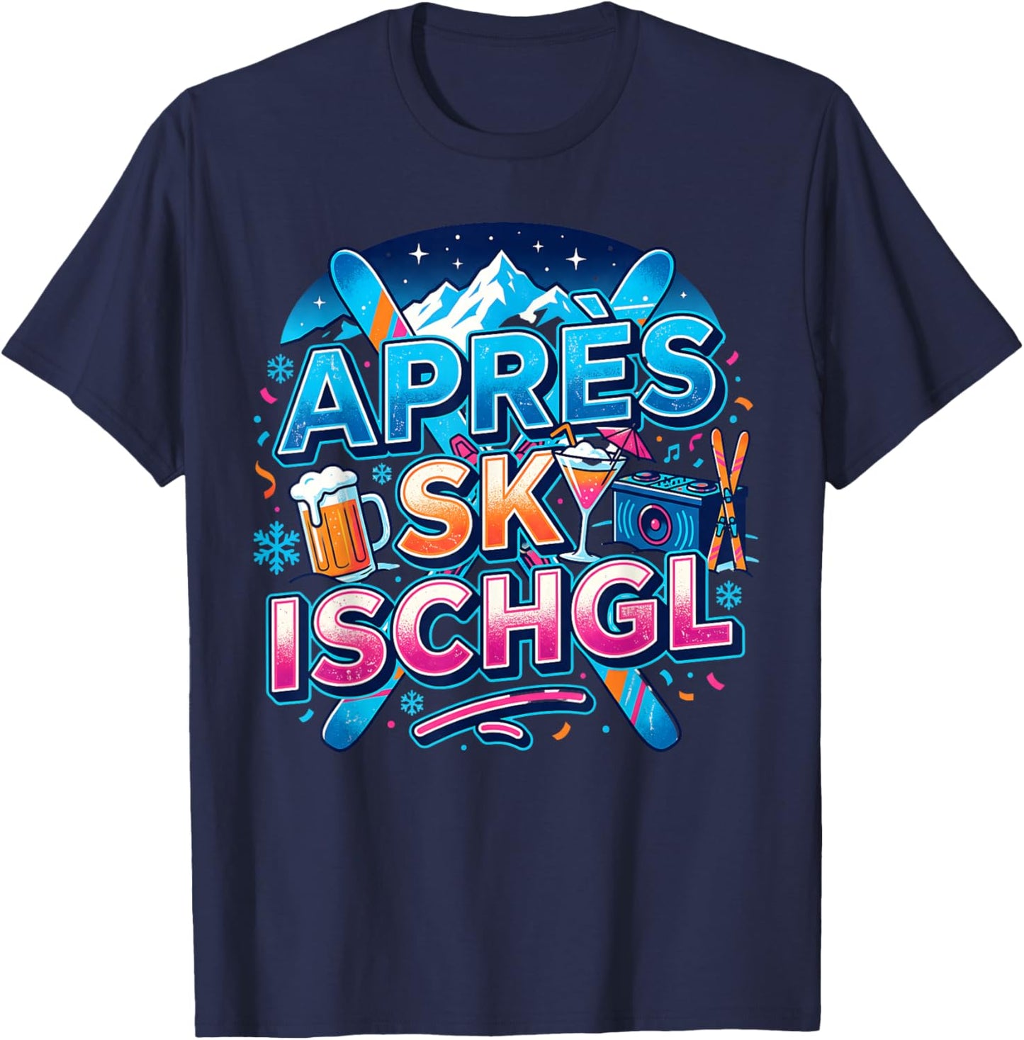Après Ski Ischgl Party Piste Mountains Ski T-Shirt - T-Shirt | Navy