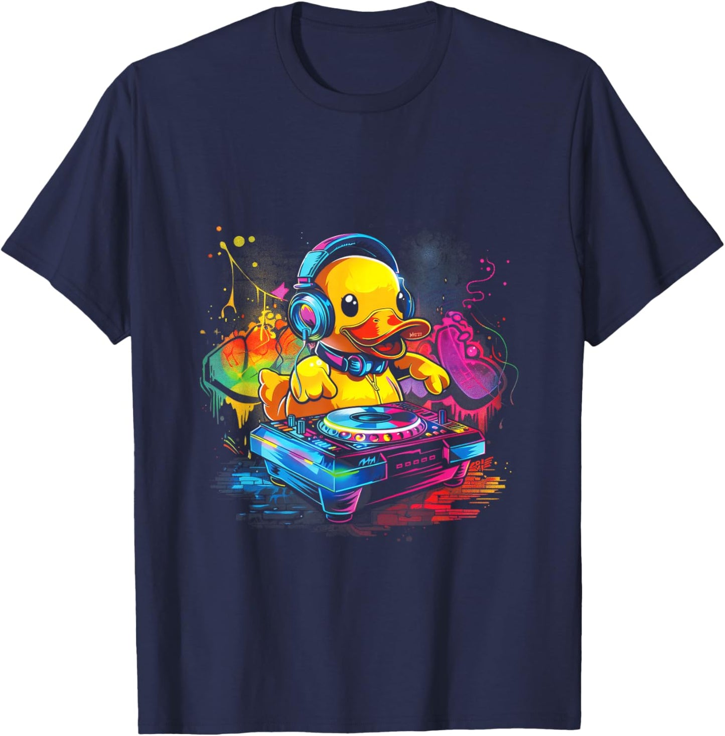 Cute duck DJ Duck DJ Rave Music festival T-Shirt - T-Shirt | Navy