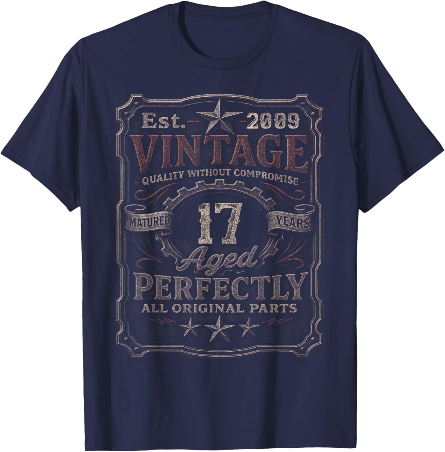 Vintage 2009 Limited Edition Shirt 17 Year Old 17th Birthday T-Shirt - T-Shirt | Navy
