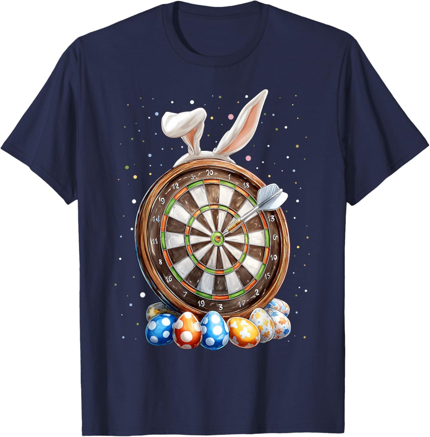 Dartspieler Osterhase Eier Hasenohren T-Shirt - T-Shirt | Navy